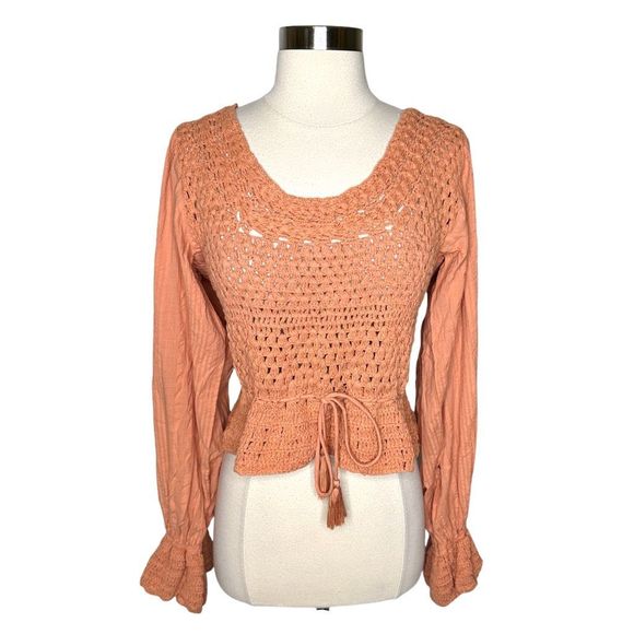 Free People Megan Crochet Top - Size Large - Picture 2 of 7